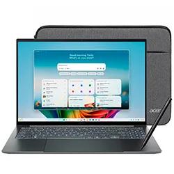 Notebook Acer Swift 16 AI SF16-71T-70PN Intel Core Ultra X7 358h Tela Touch OLED 2.8k 16" / 16GB de RAM / 1TB SSD / WIN11HOME - Basalt Cinza (inglês)