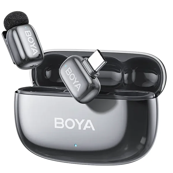 Microfone de Lapela sem Fio Boya Mini 2-05 com Usb-c - Prata
