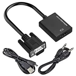 Cabo Adaptador Conversor VGA Macho para HDMI Fêmea / Áudio Hld